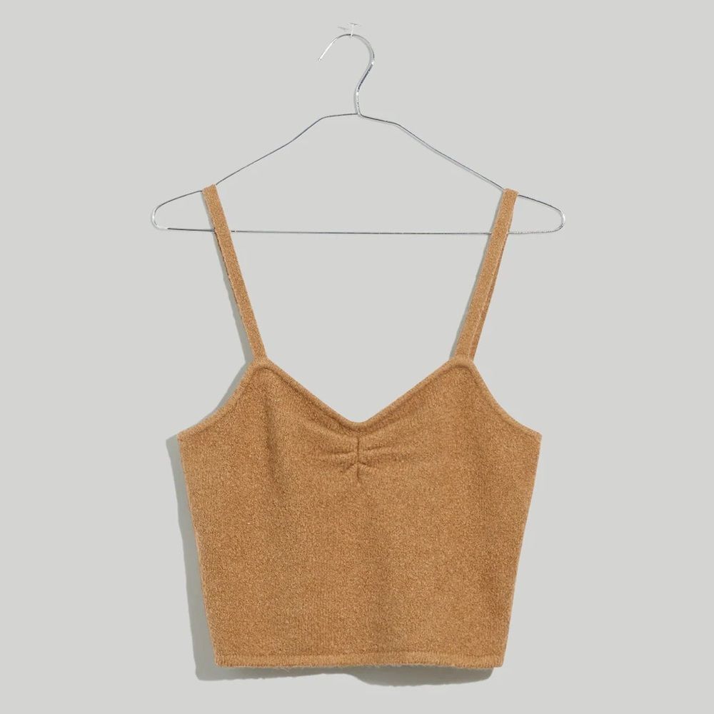 NWT Madewell Mapleton Crop Sweater Tank in Heather Caramel
